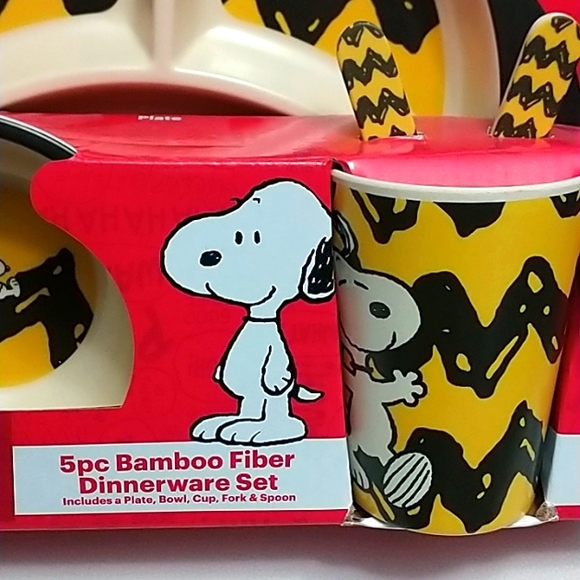 Peanuts 5pc Bamboo Fiber Dinnerware Set - Picture 3 of 4